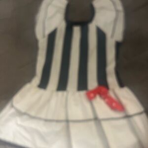 Kids Black and White Striped Costume with Red Bow